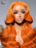 Keswigs 6x6 HD Lace front wigs virgin human hair 200 density lace frontal body wave wigs fall color