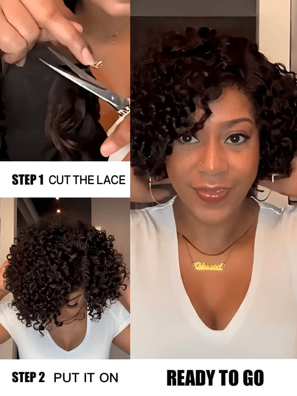 Trendy Short Cut Curly 5x5 HD Lace Glueless Side Part Wig 100% Human Hair