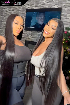 Kes x thedollsproject 30 inch 13x6 HD Lace front wigs virgin human hair 200 density lace frontal straight wigs natural color