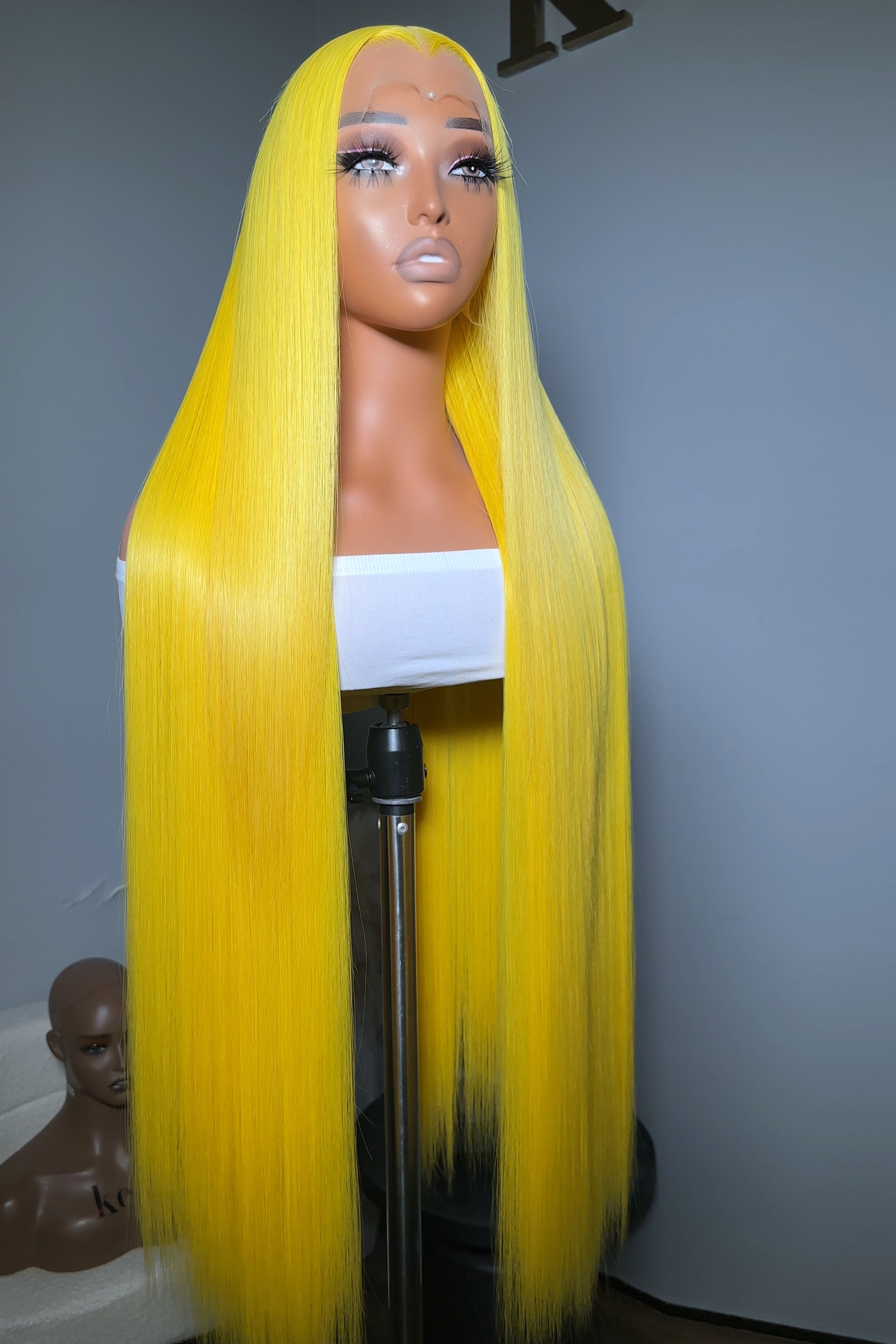 Keswigs 13X6 HD Lace Wigs Yellow Color Silky Straight Raw Hair 300 Density