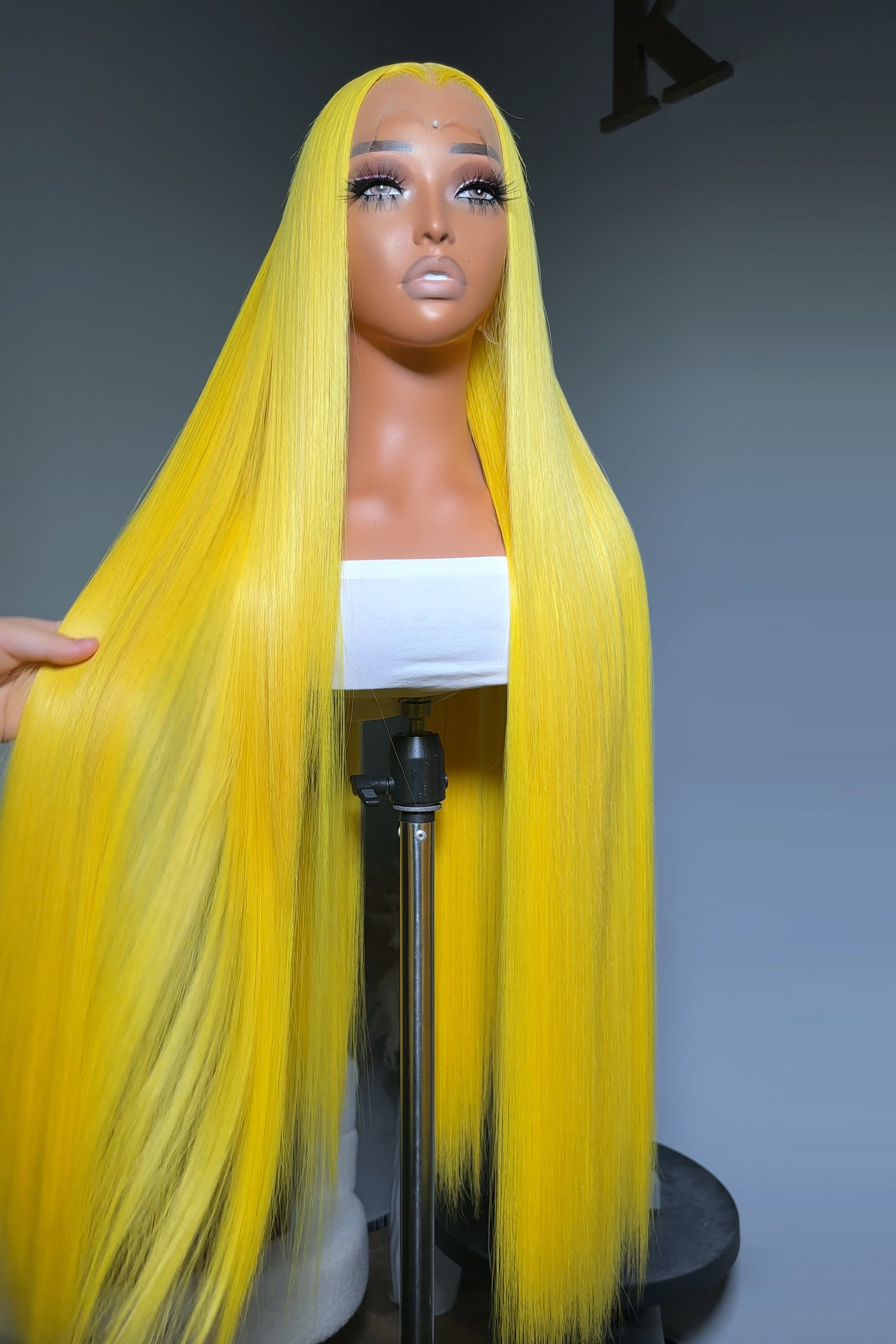 Keswigs 13X6 HD Lace Wigs Yellow Color Silky Straight Raw Hair 300 Density