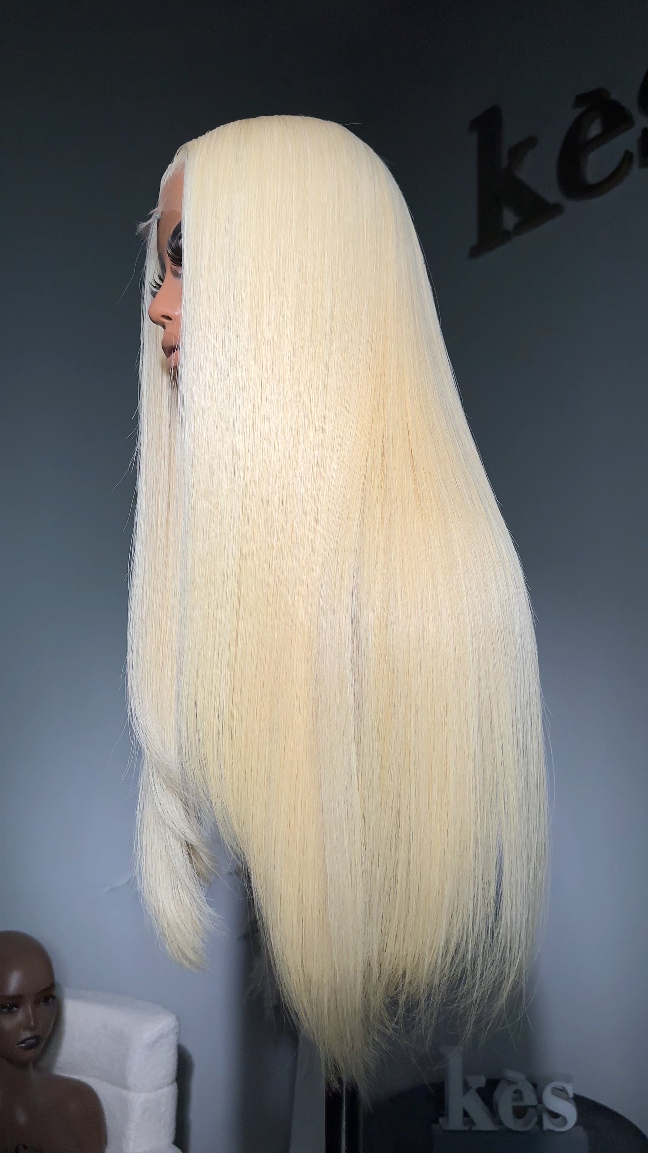 Keswigs 6X6 HD Lace Wigs  Platinum Blonde Silky Straight Raw Hair 300 Density