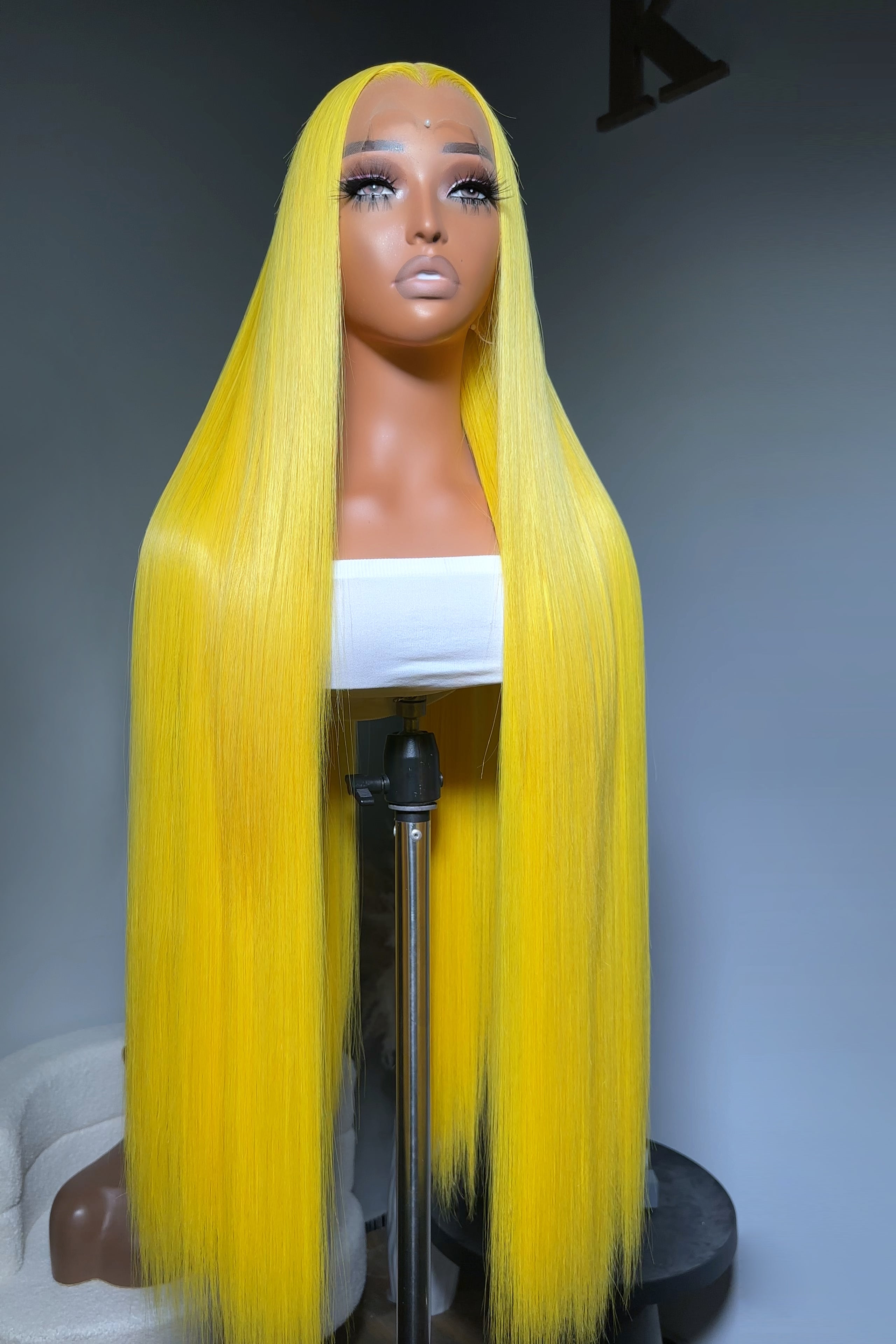 Keswigs 13X6 HD Lace Wigs Yellow Color Silky Straight Raw Hair 300 Density