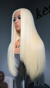 Keswigs 6X6 HD Lace Wigs  Platinum Blonde Silky Straight Raw Hair 300 Density