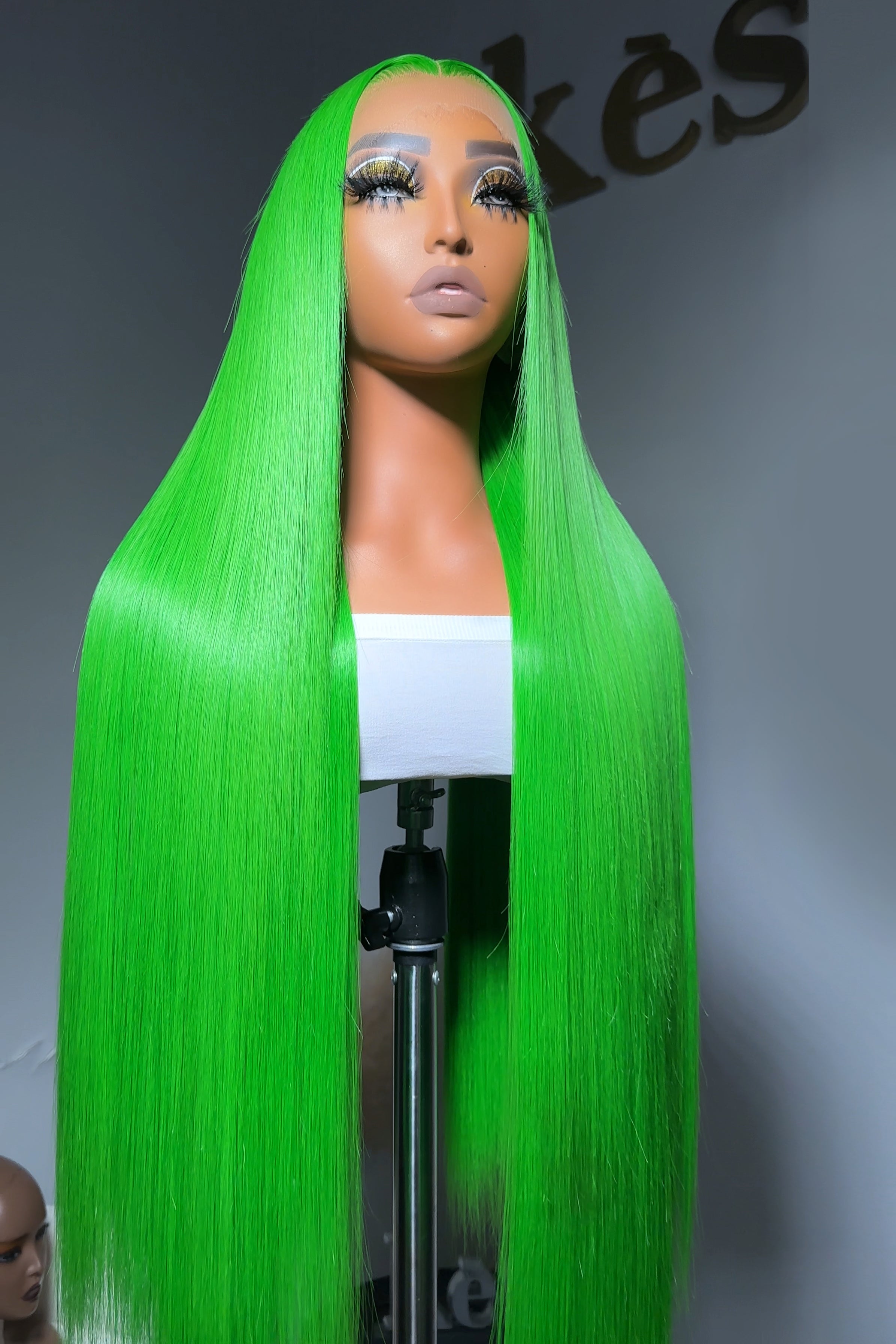 Keswigs 13X6 HD Lace Wigs Green Color Silky Straight Raw Hair 300 Density