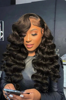 Keswigs 180 Density 13x6 Human Hair HD Lace Wand Curls Frontal Wig - Overall Appearance