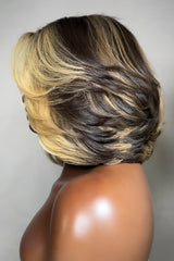 Keswigs 6X6 HD Lace Blonde Color Layer Bob Wigs Virgin Human Hair 200 Density