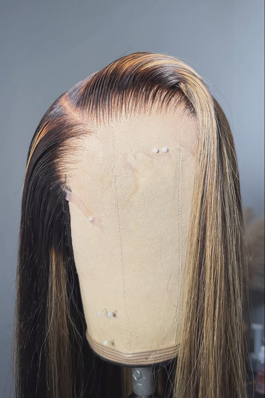 Keswigs 6X6 / 5x5 HD Lace Side Part Wigs Highlight Silky Straight Raw Hair 300 Density