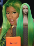 Recreate Nickmilaji Music Green color Frontal lace wig