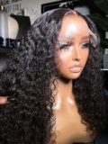 Keswigs curly wave short Bob 4x4 transparent lace closure wig 180% density human hair wigs
