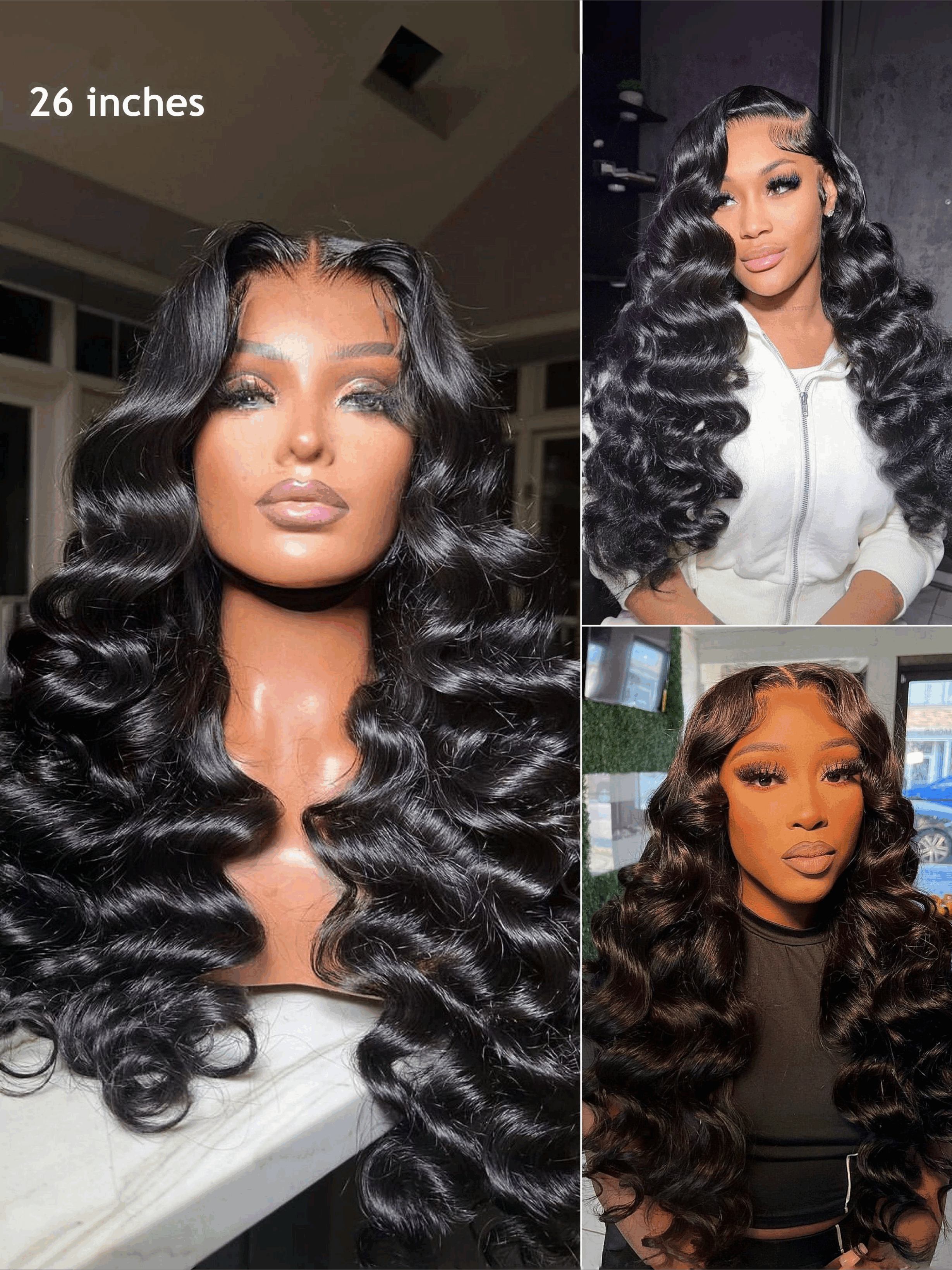 Keswigs 13x6 human hair HD Lace front wigs 180 density loose wave lace frontal wigs