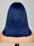 Keswigs Blue color 4x4 transparent lace closure wig 180% density human hair wigs