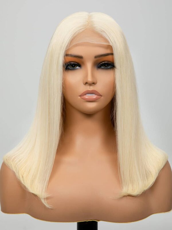Keswigs Blonde color 4x4 transparent lace closure wig 180% density human hair wigs