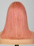 Keswigs Dark pink color 4x4 transparent lace closure wig 180% density human hair wigs