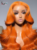 Keswigs 6x6 HD Lace front wigs virgin human hair 200 density lace frontal body wave wigs fall color