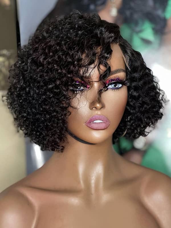 Trendy Short Cut Curly 5x5 HD Lace Glueless Side Part Wig 100% Human Hair